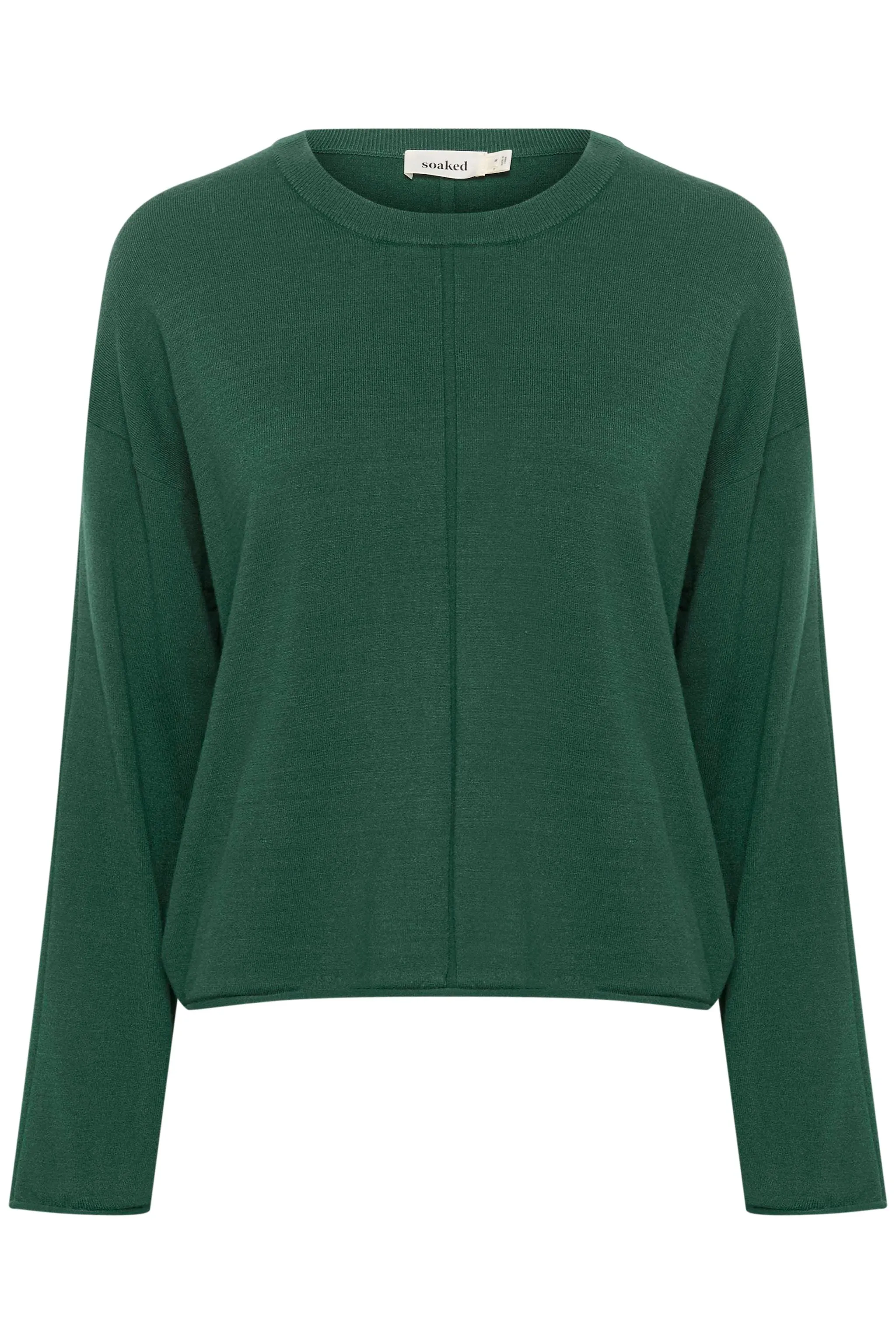 Soaked Womens Spina Boxy Crew Neck Pullover Rain Forest