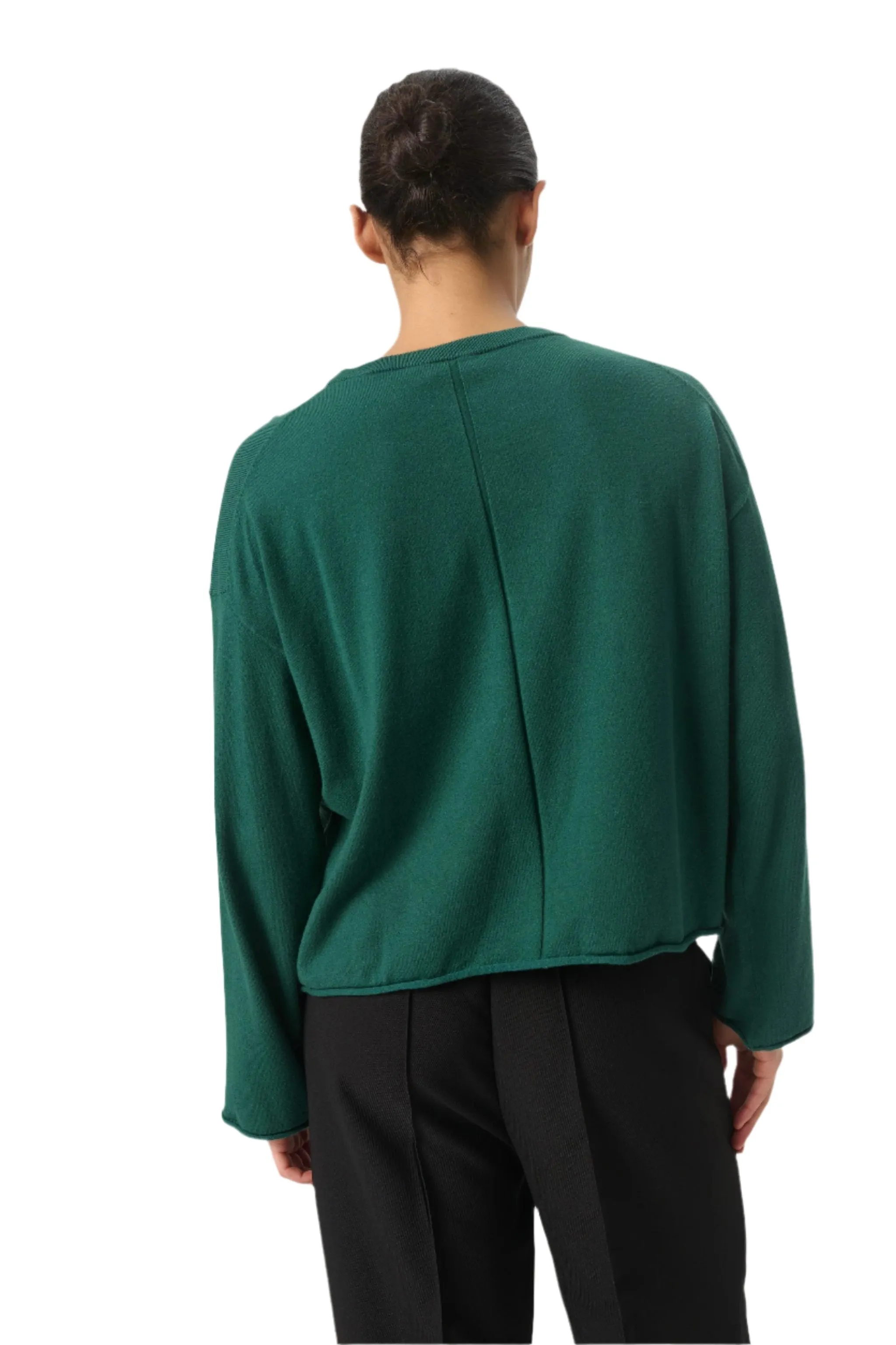 Soaked Womens Spina Boxy Crew Neck Pullover Rain Forest
