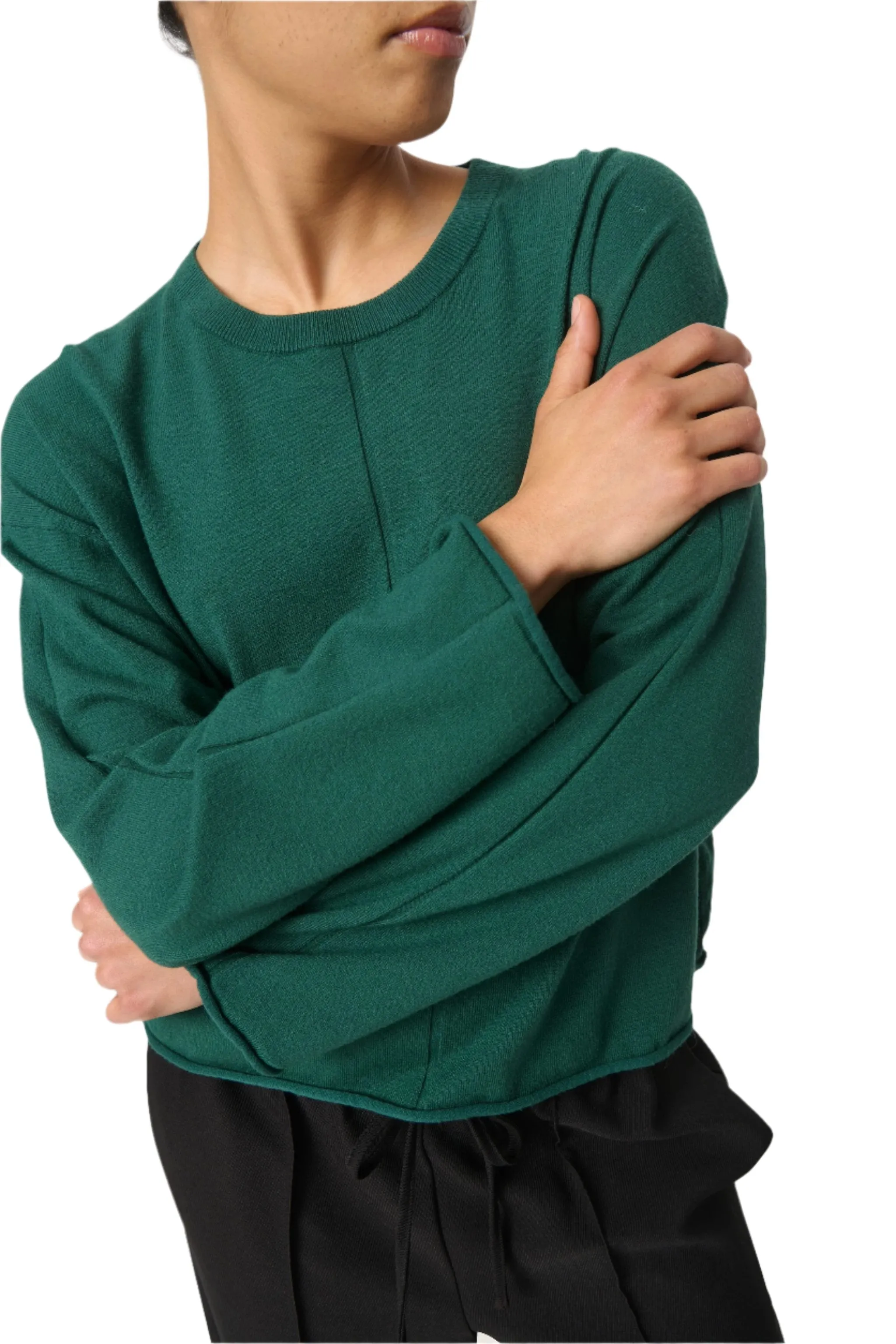 Soaked Womens Spina Boxy Crew Neck Pullover Rain Forest