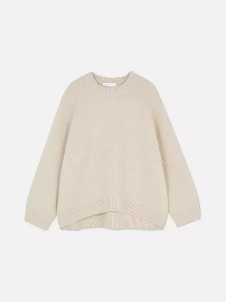 Solid Long Stylish Sleeve Knit Pullover