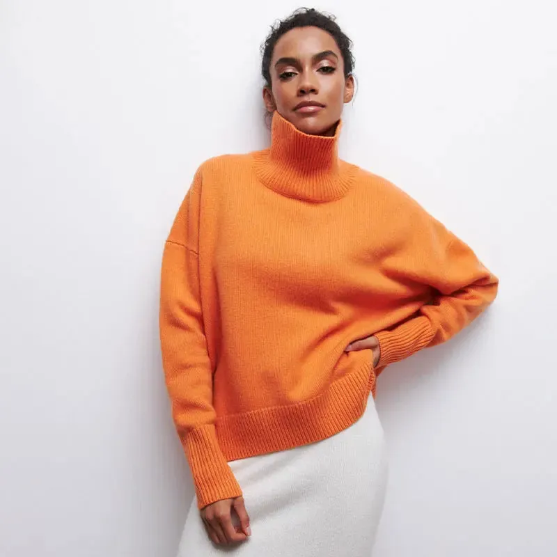 Solid Long Stylish Sleeve Knit Pullover