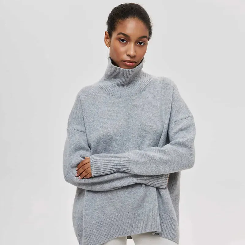 Solid Long Stylish Sleeve Knit Pullover