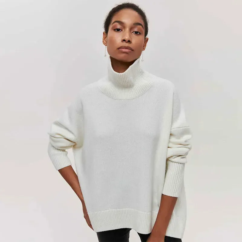 Solid Long Stylish Sleeve Knit Pullover