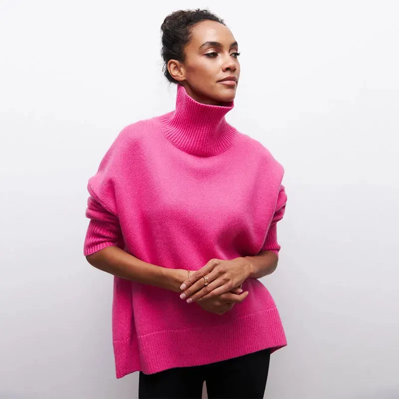 Solid Long Stylish Sleeve Knit Pullover
