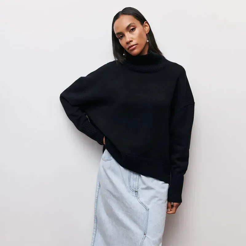 Solid Long Stylish Sleeve Knit Pullover