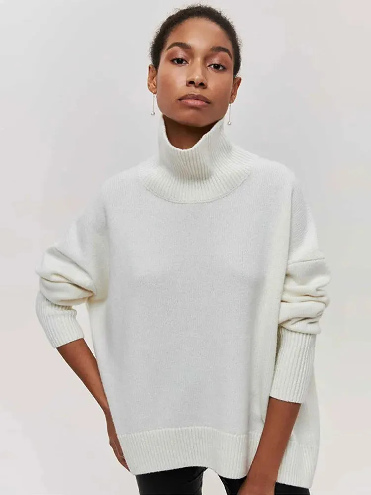 Solid Long Stylish Sleeve Knit Pullover