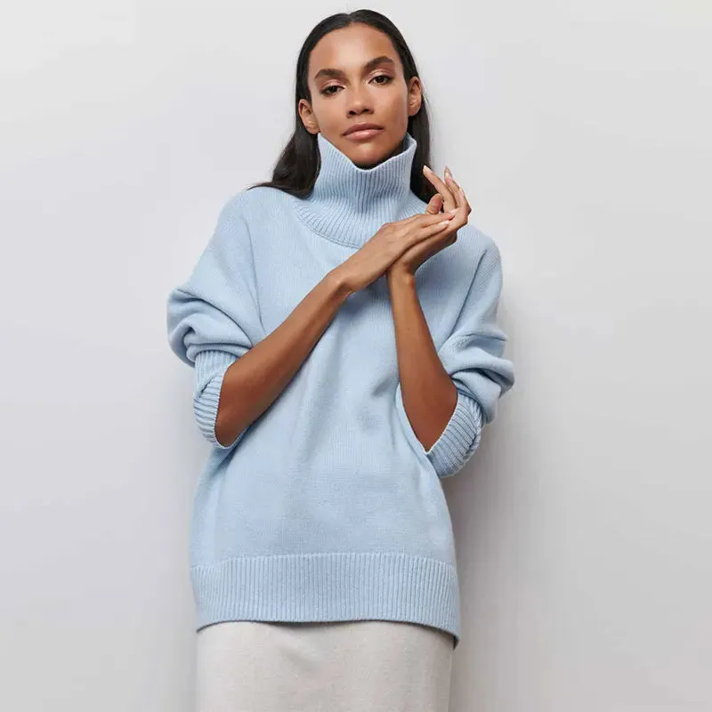 Solid Long Stylish Sleeve Knit Pullover