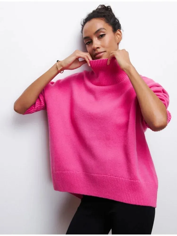 Solid Long Stylish Sleeve Knit Pullover