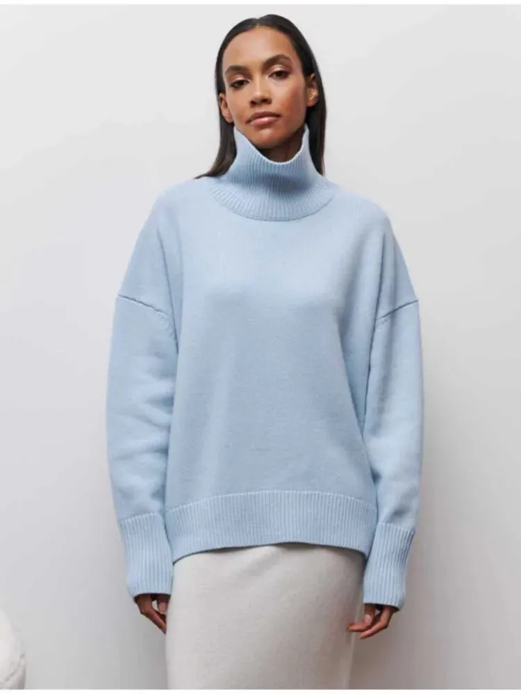 Solid Long Stylish Sleeve Knit Pullover