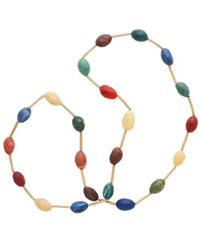 Spectrum Multi Clay Egg Bronze Necklace