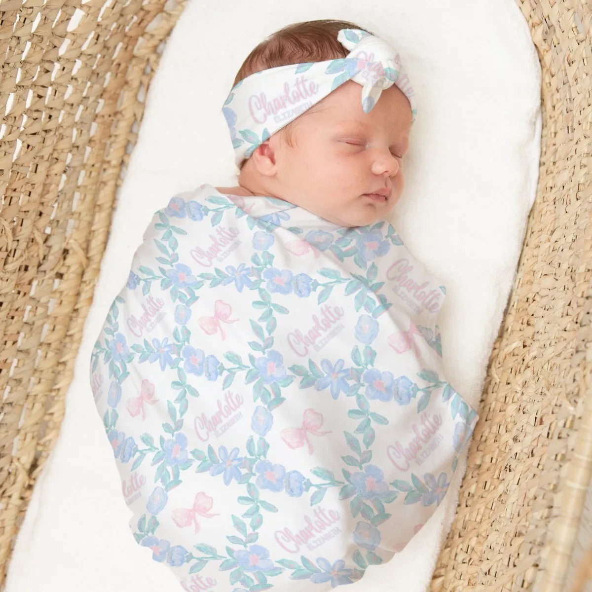 Swaddle Set | Floral Bows