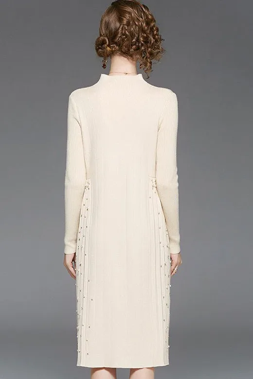 Sweater Dress W/ Pearl Side Detail