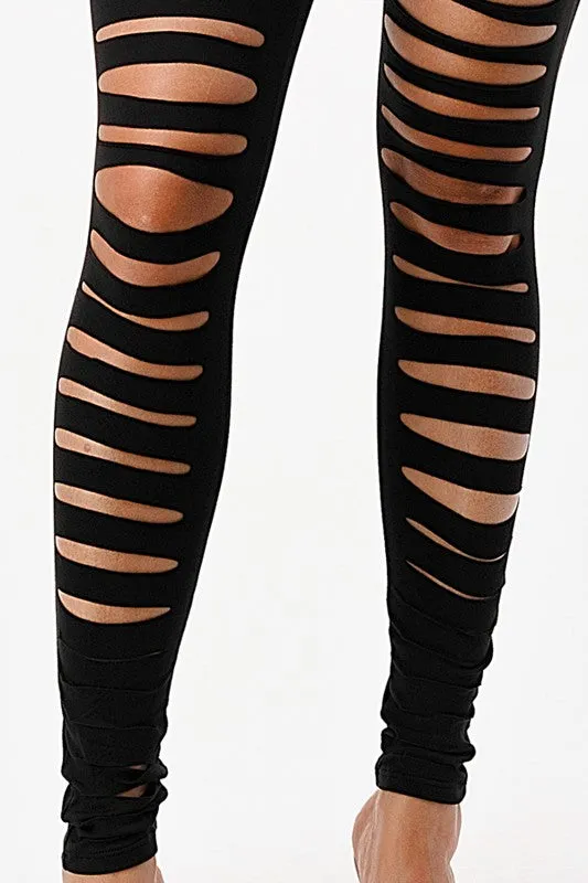 Tears Tank Style Fitted Jumpsuit - Black