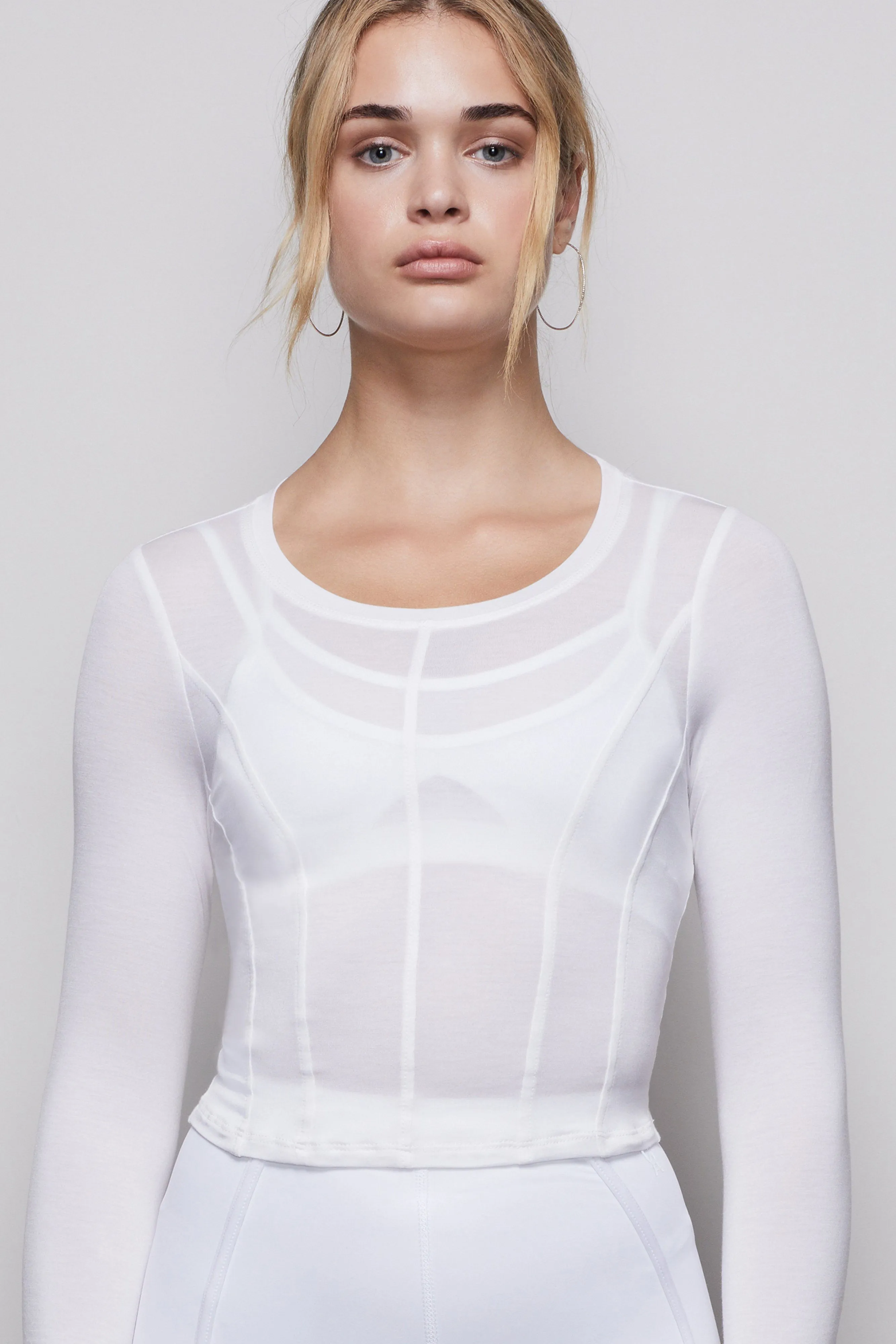 THE CORSET SEAM PULLOVER | WHITE001
