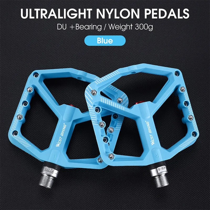 Ultralight Nylon Bicycle Pedals 2 Sealed Bearings MTB Road BMX Pedals Non-Slip Waterproof Bike Pedals Accessories