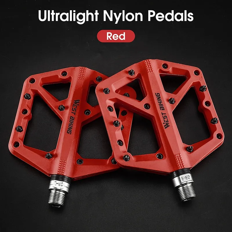 Ultralight Nylon Bicycle Pedals 2 Sealed Bearings MTB Road BMX Pedals Non-Slip Waterproof Bike Pedals Accessories