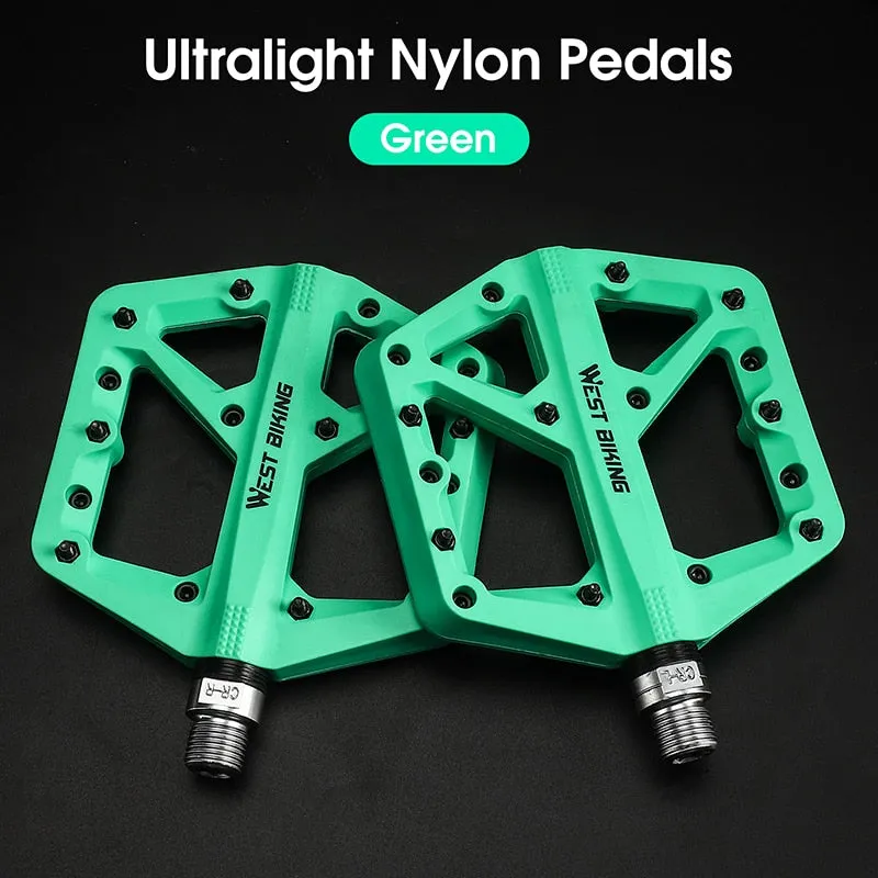 Ultralight Nylon Bicycle Pedals 2 Sealed Bearings MTB Road BMX Pedals Non-Slip Waterproof Bike Pedals Accessories