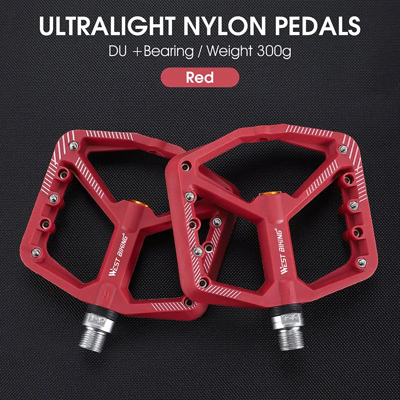 Ultralight Nylon Bicycle Pedals 2 Sealed Bearings MTB Road BMX Pedals Non-Slip Waterproof Bike Pedals Accessories