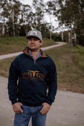 UNISEX ZIP UP SWEATER in Navy