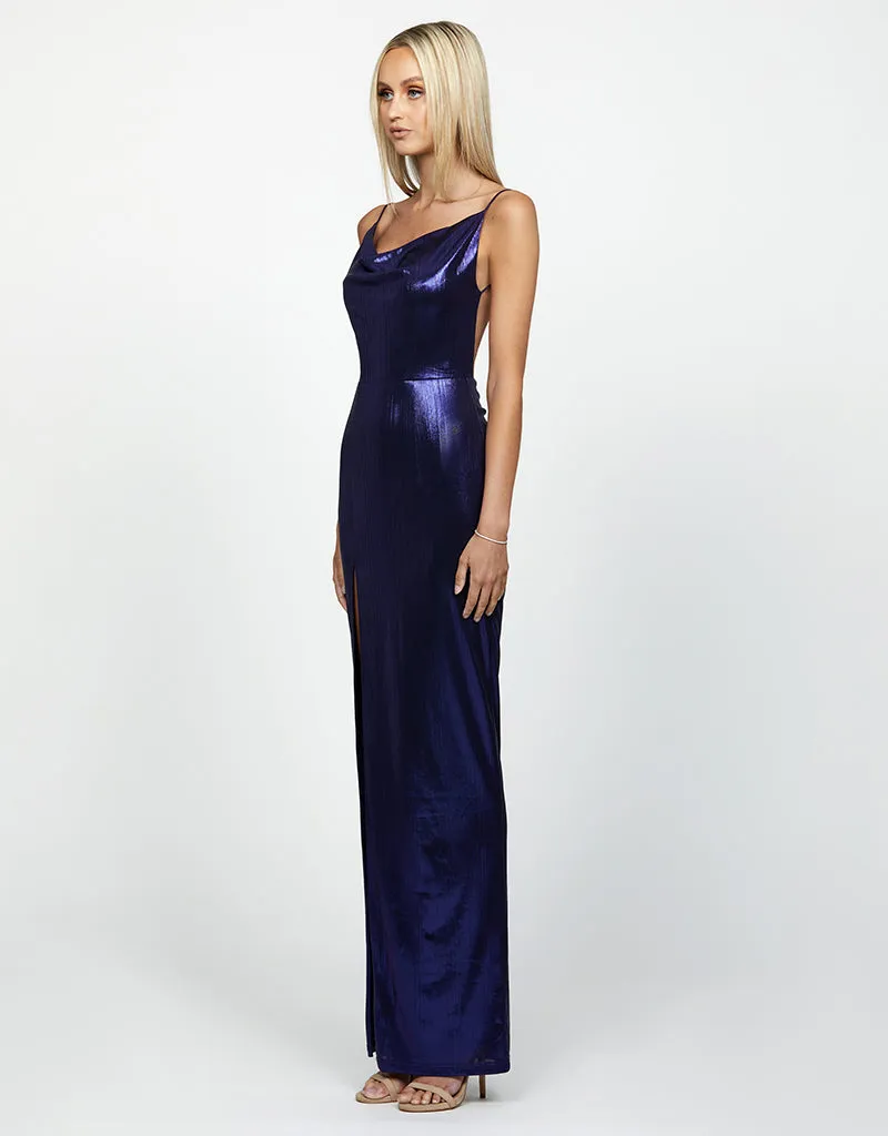 VERONIKA COWL NECK BACKLESS MAXI BL60D11L