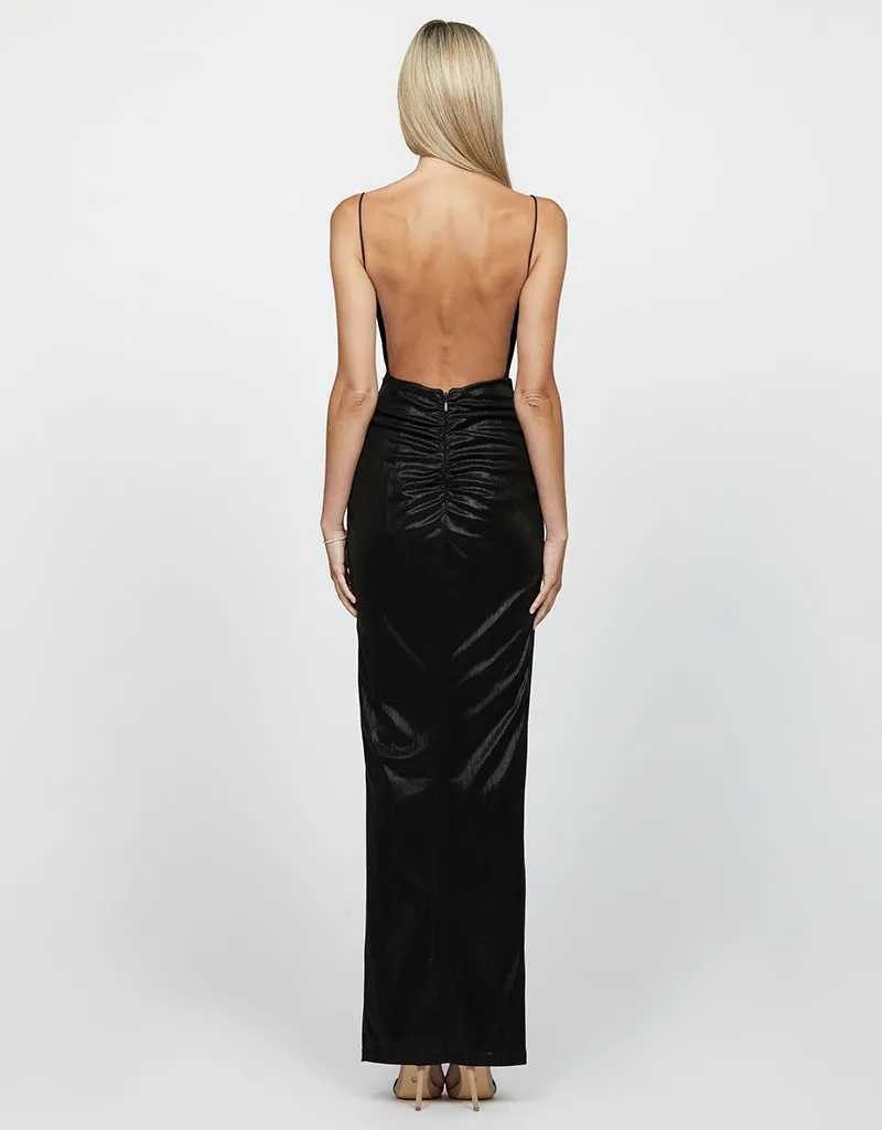 VERONIKA COWL NECK BACKLESS MAXI BL60D11L
