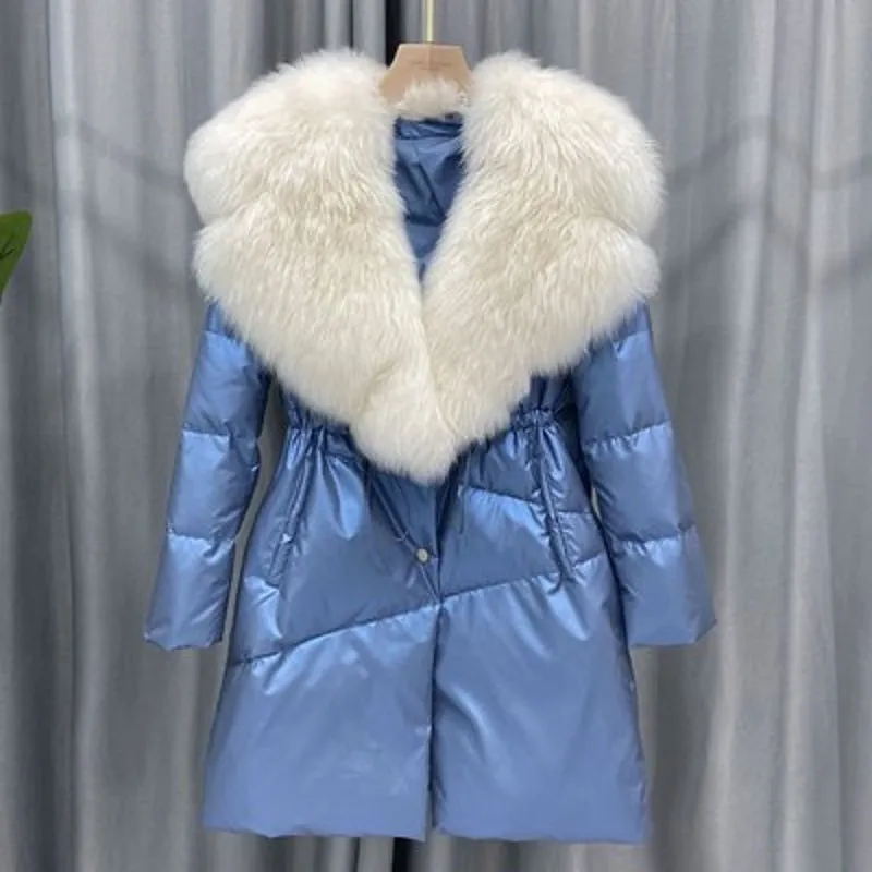 Women's Winter Casual Slim Long Batik Parka With Wool