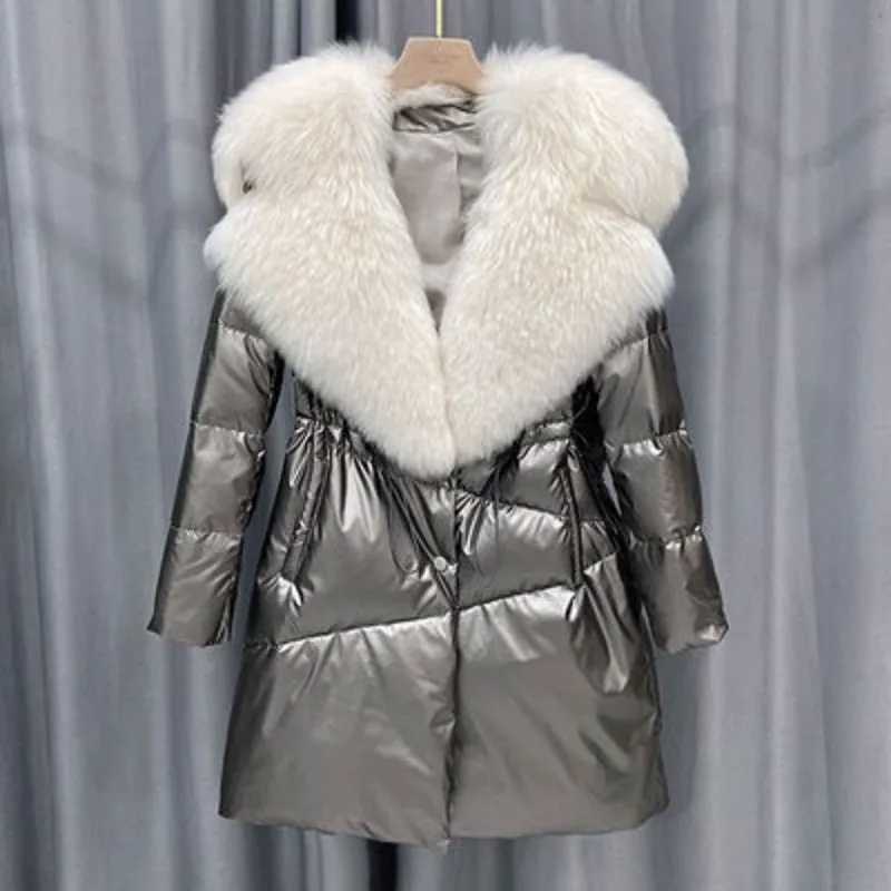 Women's Winter Casual Slim Long Batik Parka With Wool