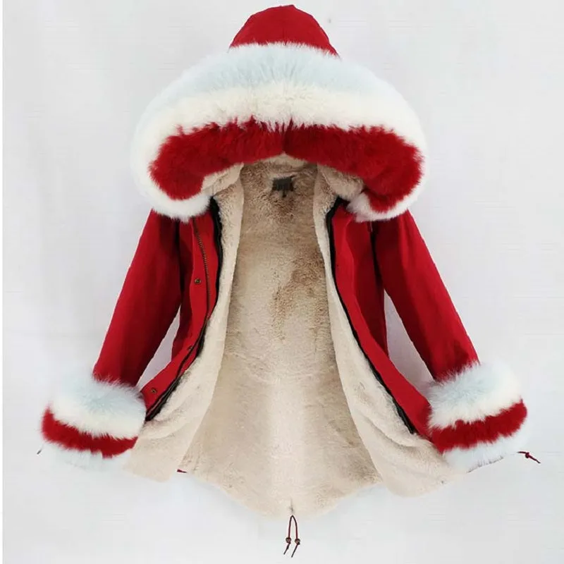 Women's Winter Casual Slim Long Parka With Detachable Fox Fur